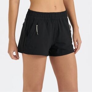 Vuori Black Athletic Shorts Lightweight Moisture-Wicking Design